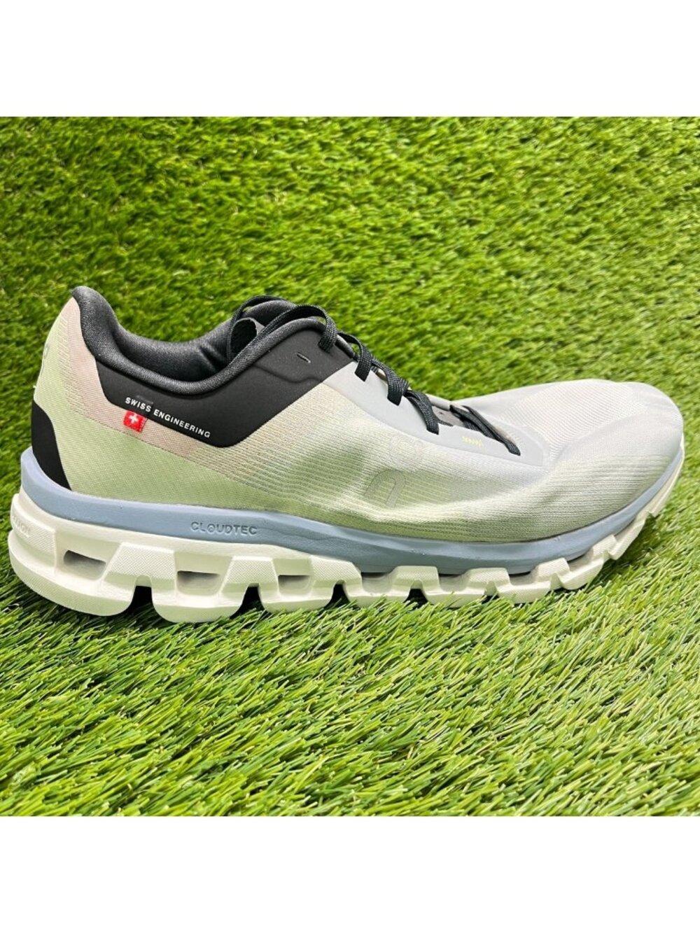 On Cloudflow 4 Mens Size 9.5 Lime Green Black Athletic Running Shoes Sneakers